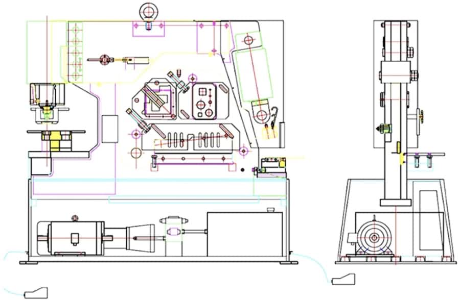 iron worker dimension drawing Lukisan dimensi pekerja besi