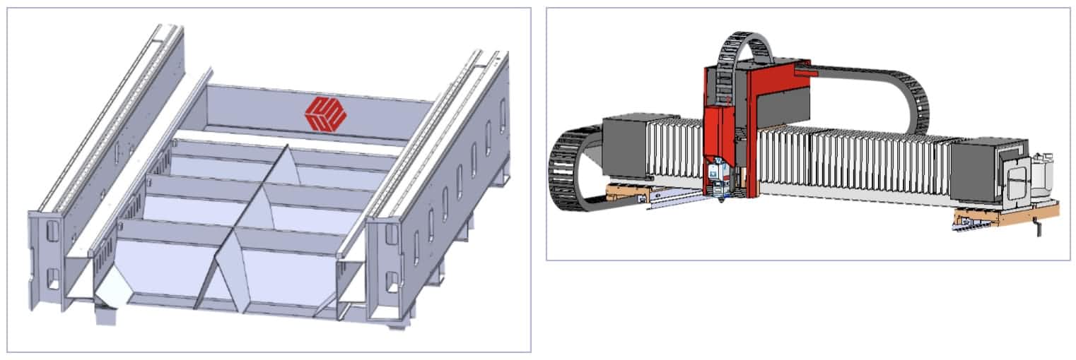 Bingkai dan rasuk mesin pemotong laser